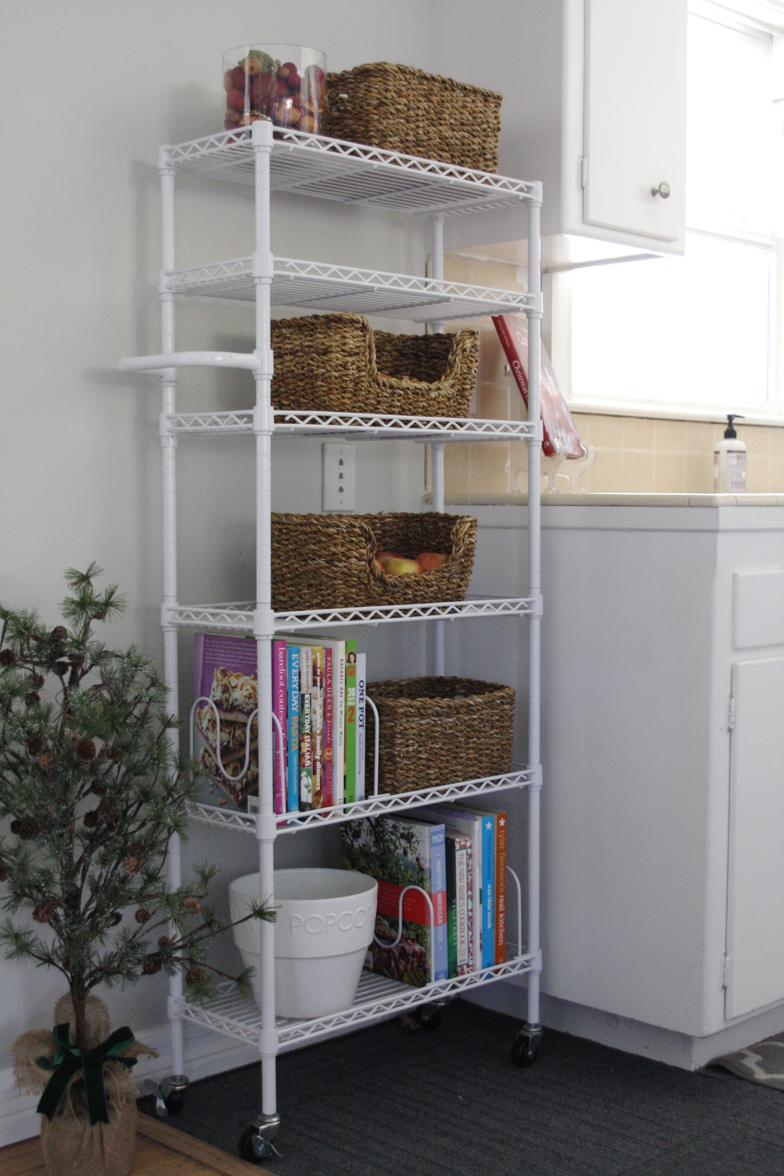 Small Space Kitchen Organizing: Add A Shelf with Baskets - Simply Organized