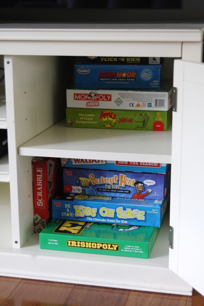 Organized Playroom Media Console