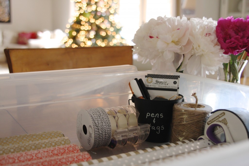 Simply Organized Portable Gift Wrap Station