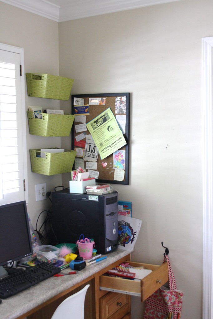 organized homework station by simply organized