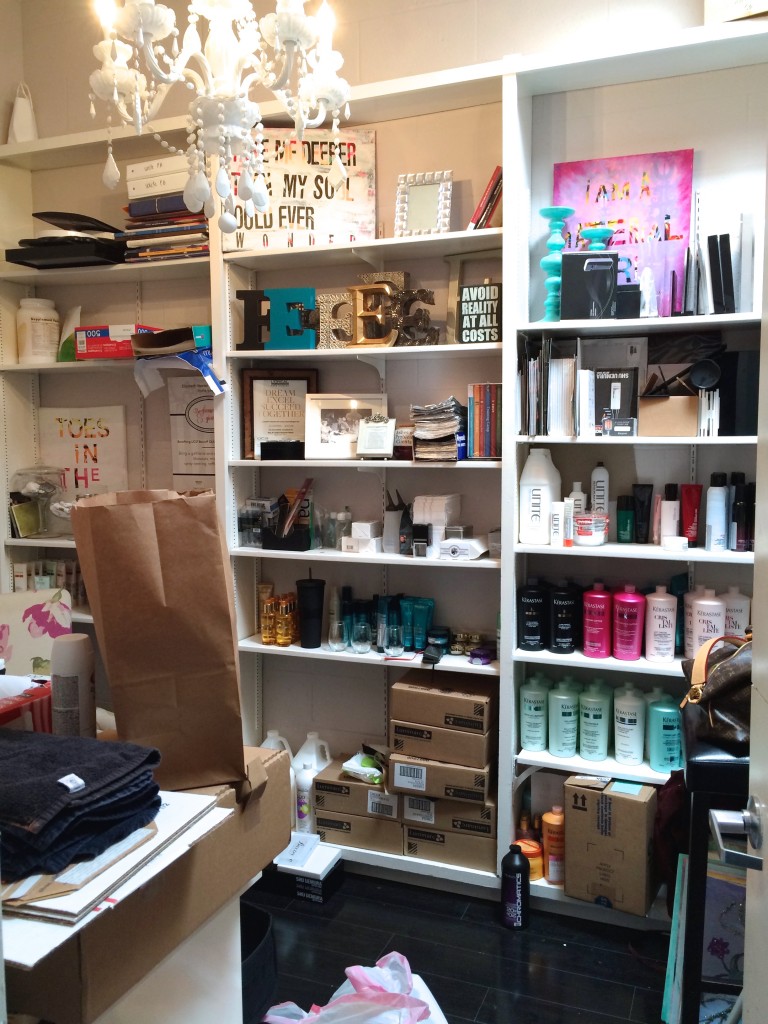 organized hair salon office