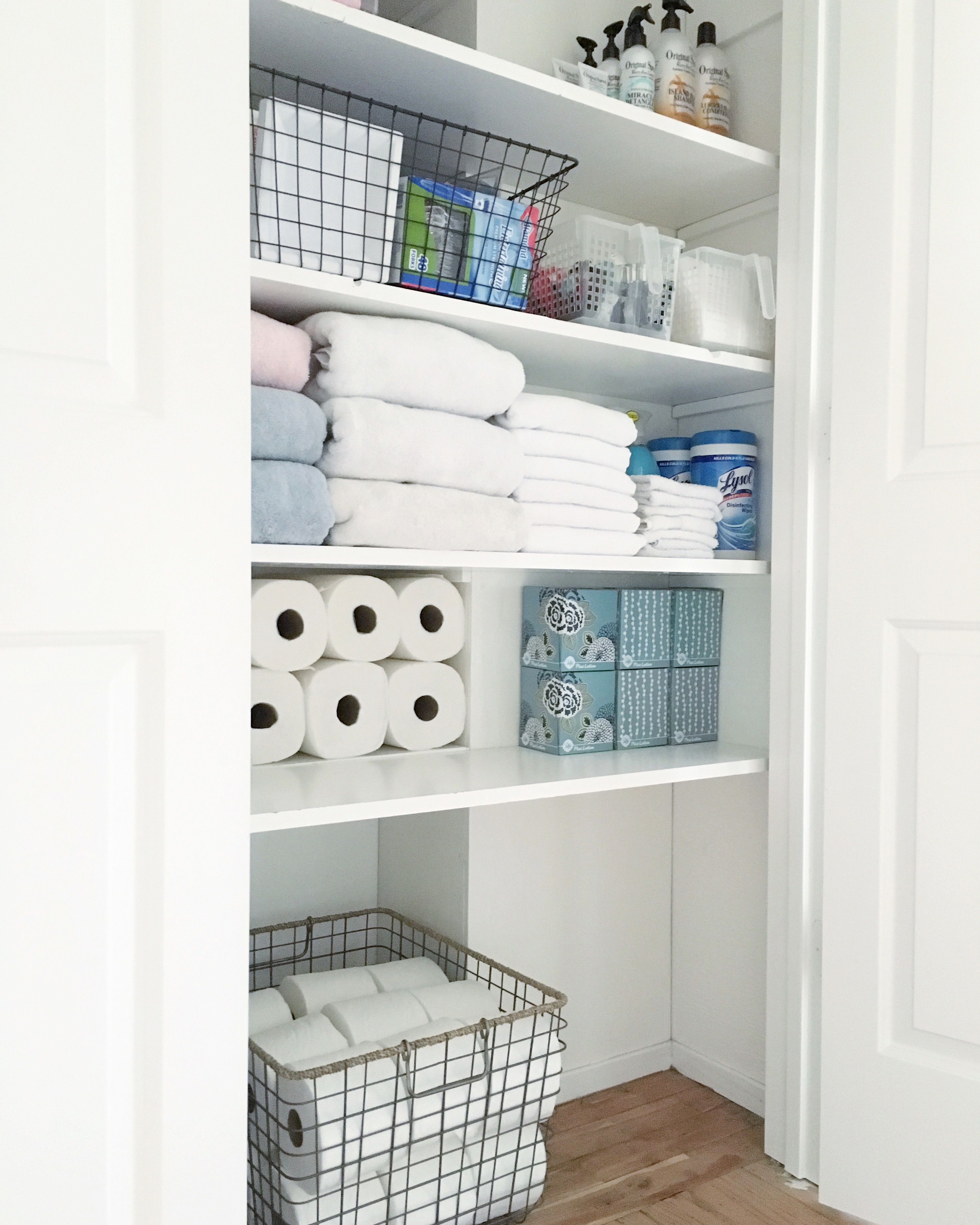 Organized Bathroom Closet - Simply Organized