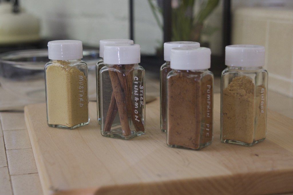 Organized Spices with Magnet Jars