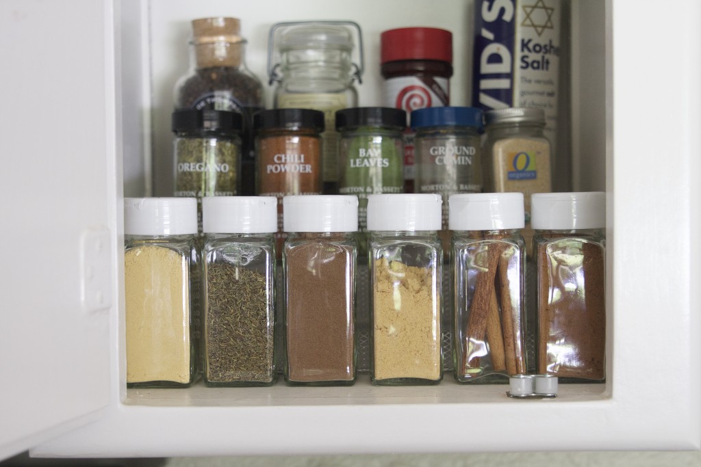 Organized Spices with Magnet Jars