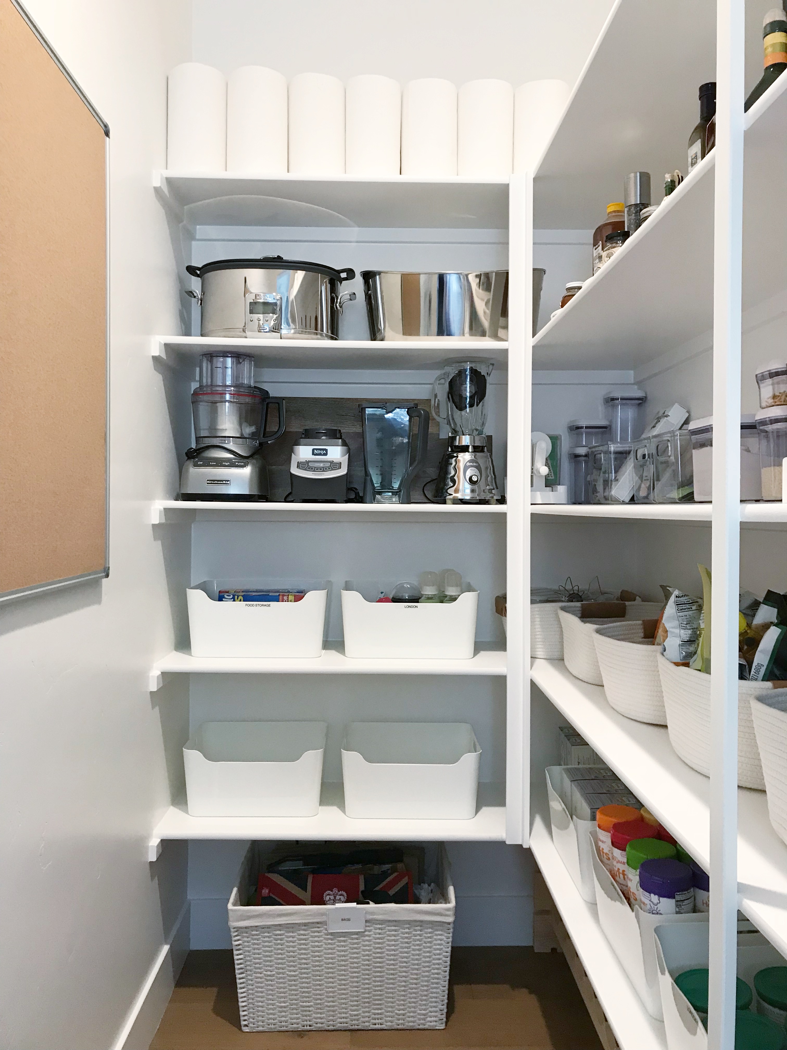 A Crisp White Walk-In Pantry - Simply Organized