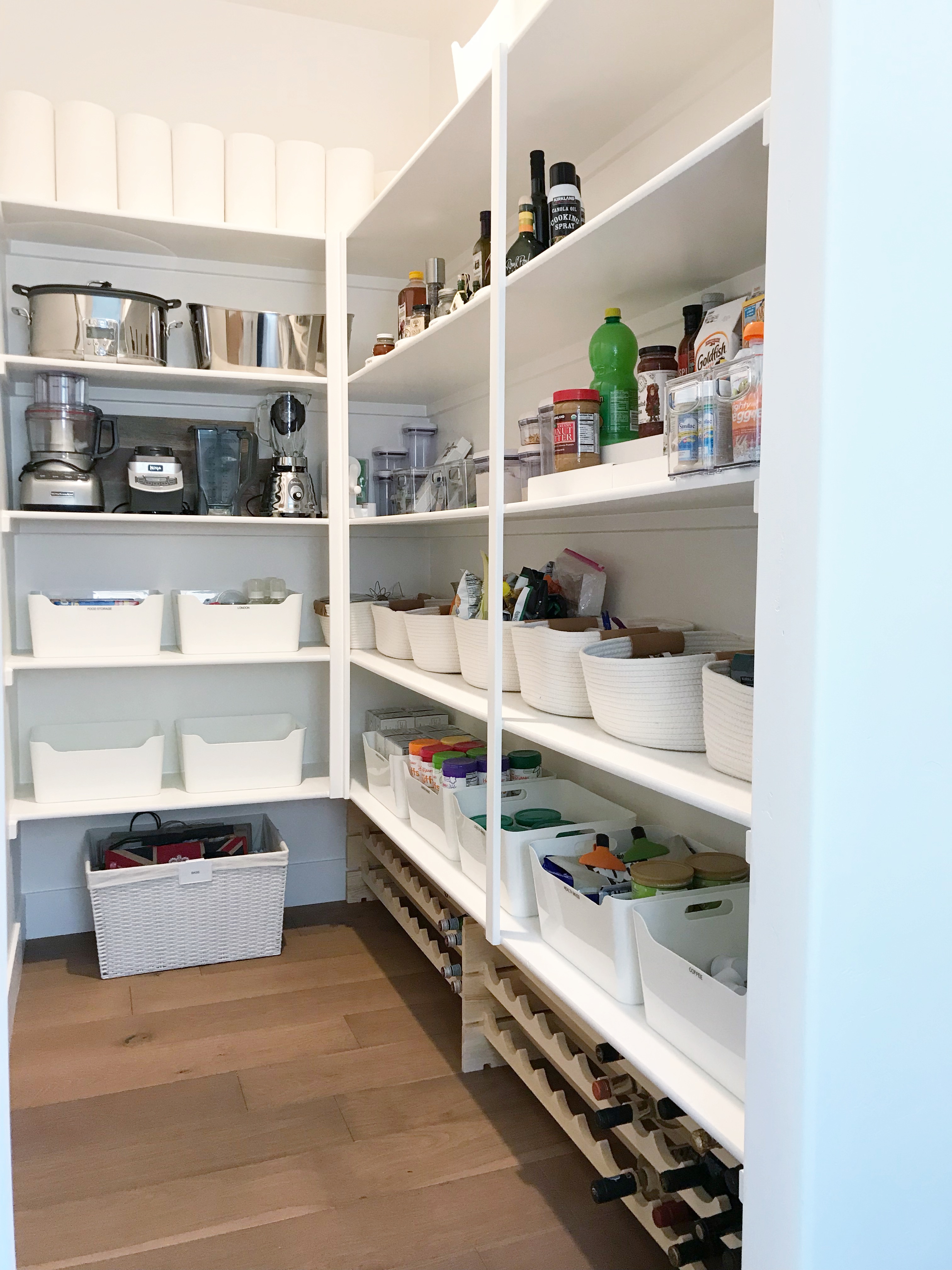 A Crisp White Walk-In Pantry - Simply Organized